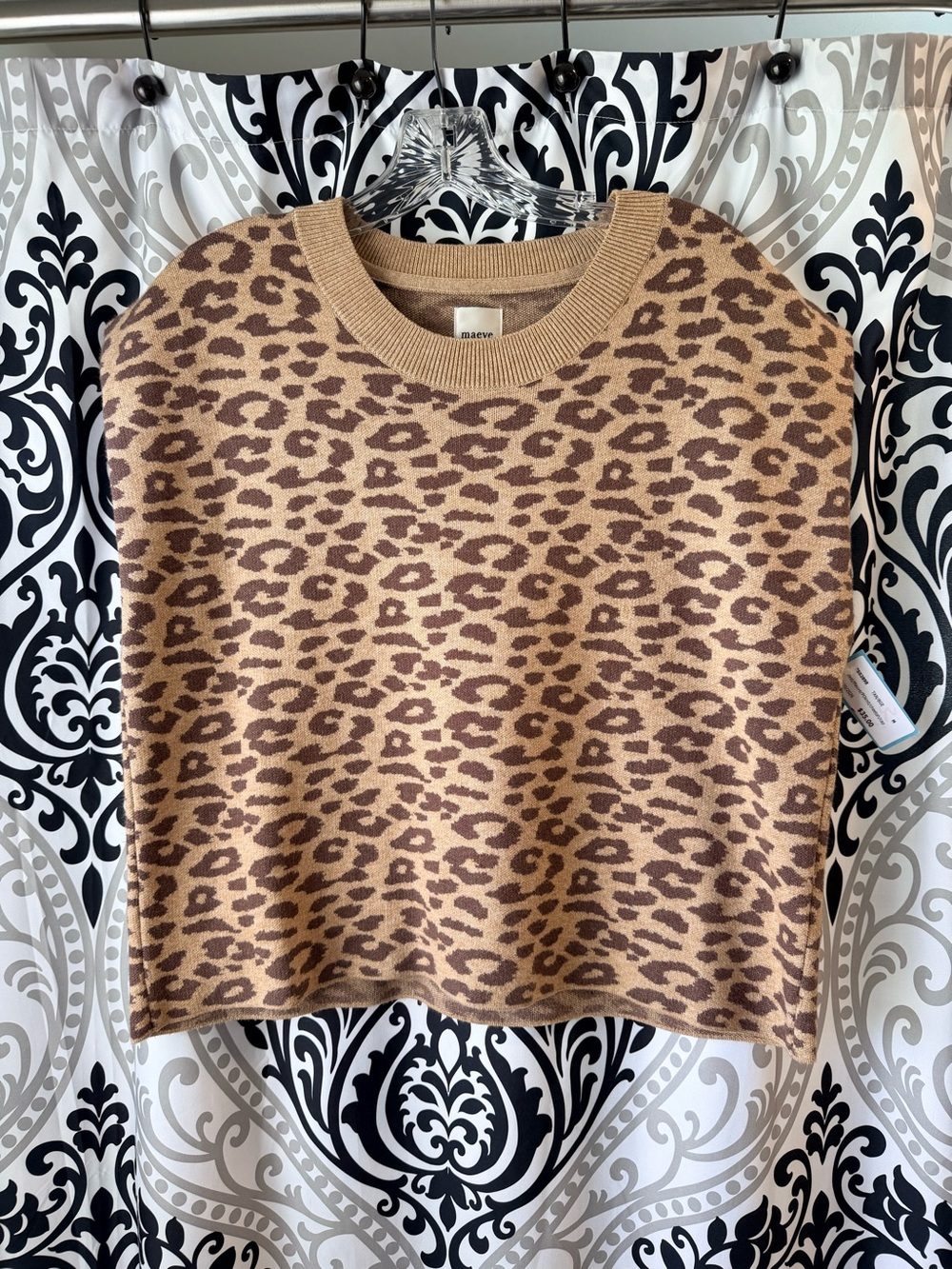 Maeve Leopard-Print Knit Tank in Camel and Brown